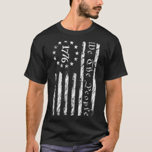 Retro 1776 We The People Patriotic American Flag 4 T-Shirt