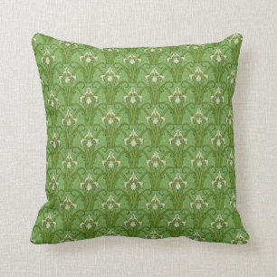 Retro 1880s Victorian Emerald Green Cushion