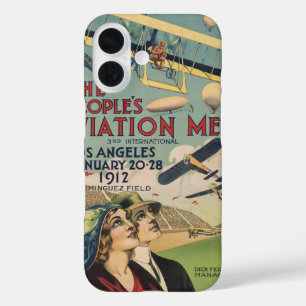 Retro 1912 Los Angeles Air Show Travel Art iPhone 16 Case