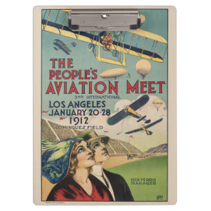 Retro 1912 Los Angeles Air Show Travel Art Clipboard
