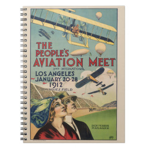 Retro 1912 Los Angeles Air Show Travel Art Notebook