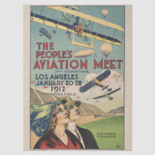 Retro 1912 Los Angeles Air Show Travel Art Tissue Paper