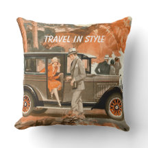 Retro 1920's Flapper Lady Classical Car Road Trip