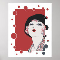 Retro 1920s Jazz Age Style flapper girl bubbles