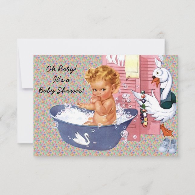 Retro 1940s Baby Boy Shower V2 Invitation (Front)