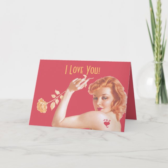 Retro 1940s Love Holiday Card (Front)