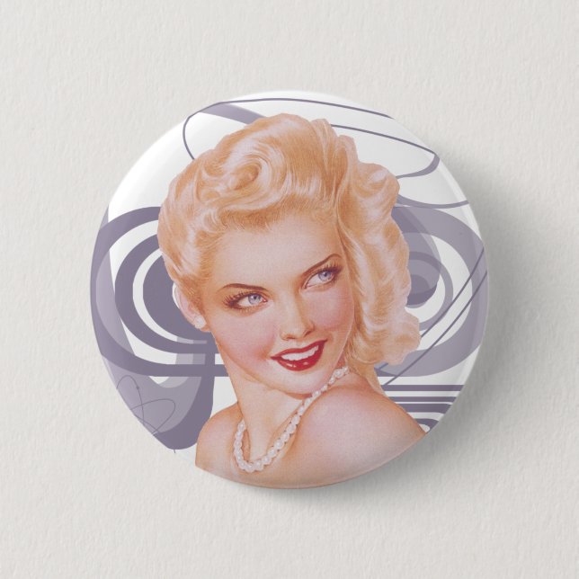 Retro 1940s Pinup 6 Cm Round Badge (Front)