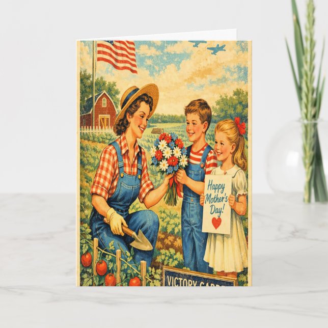 Retro 1940s Style Mother's Day Card (Front)
