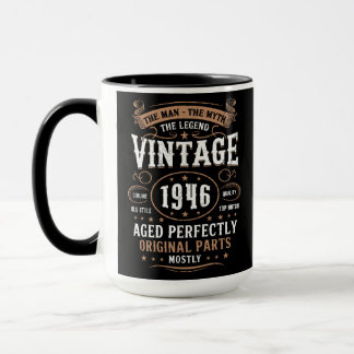 Retro 1946 Birthday Man Myth Legend 80th   Mug