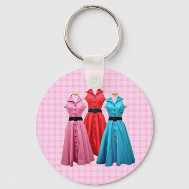Retro 1950 Dresses Keychain (Front)
