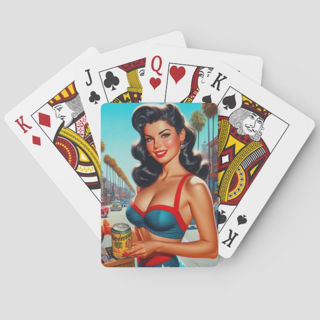 Retro 1950s Beauty Girl Playing Cards (Back)