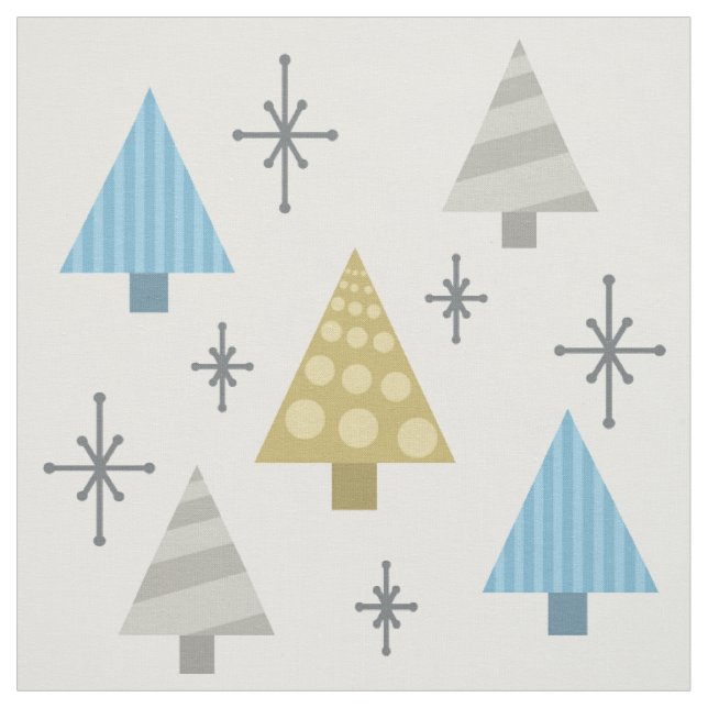 Retro 1950s Christmas Trees Fabric (Swatch)