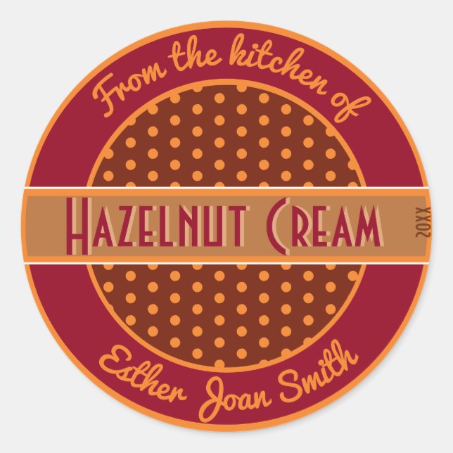 Retro 1950s Custom Homemade Food Label Polka Dots (Front)