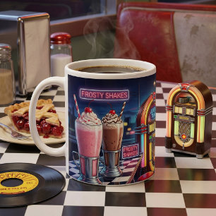 Retro 1950s Diner Neon Coffee Mug