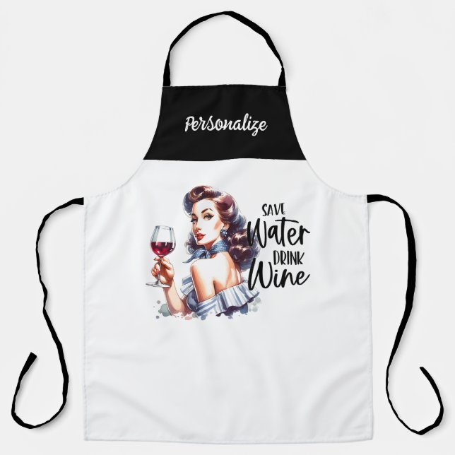 Retro 1950s Glam Girl Funny Sarcastic Quote Apron (Front)