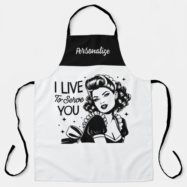 Retro 1950s Glam Girl Funny Sarcastic Quote Apron (Front)
