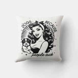 Retro 1950s Glam Girl Funny Sarcastic Quote Cushion