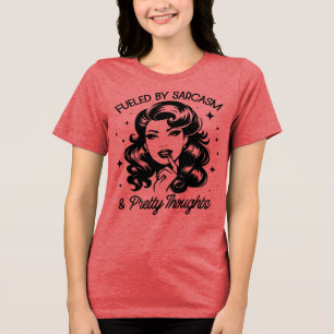 Retro 1950s Glam Girl Funny Sarcastic Quote Tri-Blend Shirt