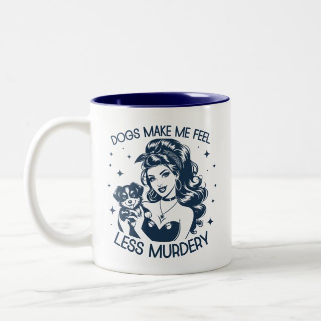 Retro 1950s Glam Girl Funny Sarcastic Quote Two-Tone Coffee Mug (Left)