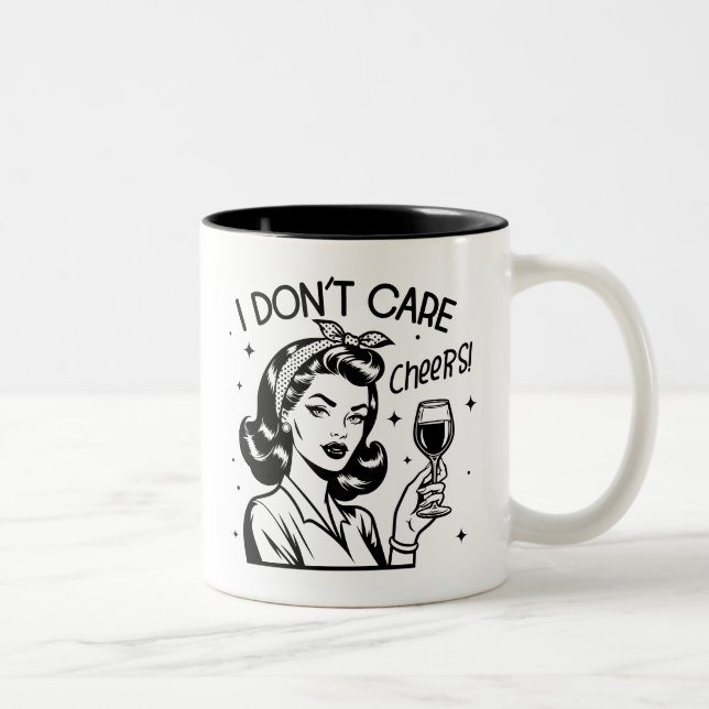Retro 1950s Glam Girl Funny Sarcastic Quote Two-Tone Coffee Mug (Right)