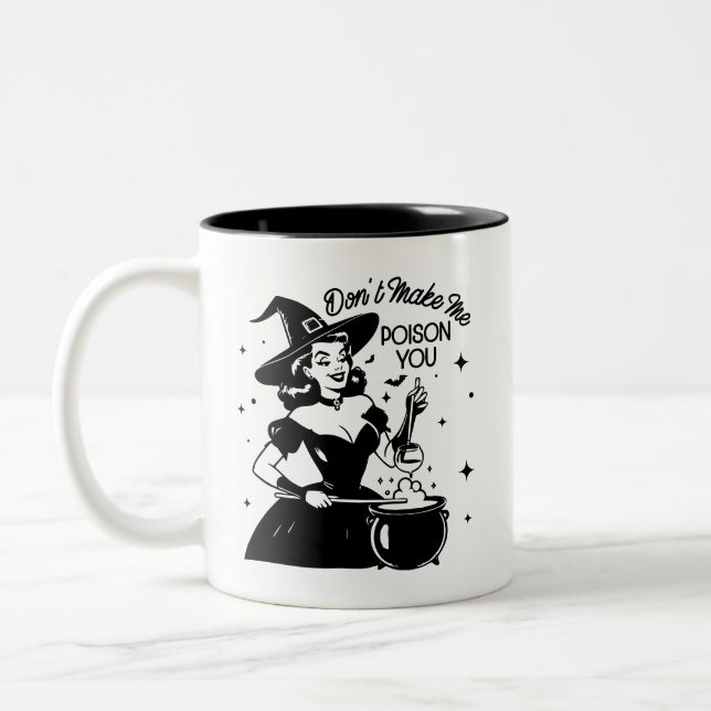 Retro 1950s Glam Girl Funny Sarcastic Quote Two-Tone Coffee Mug (Left)