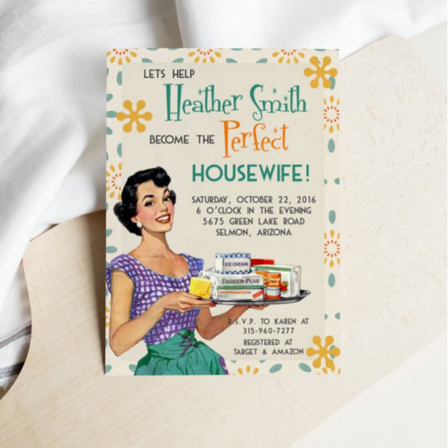 Retro 1950's Housewife Bridal Shower Invitation (Creator Uploaded)