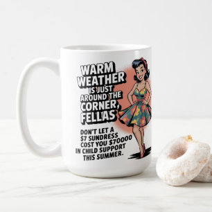 Retro 1950s Humor – Funny Summer Warning Quote  Coffee Mug