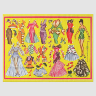 Retro 1950s Paper Doll Fashion Wardrobe