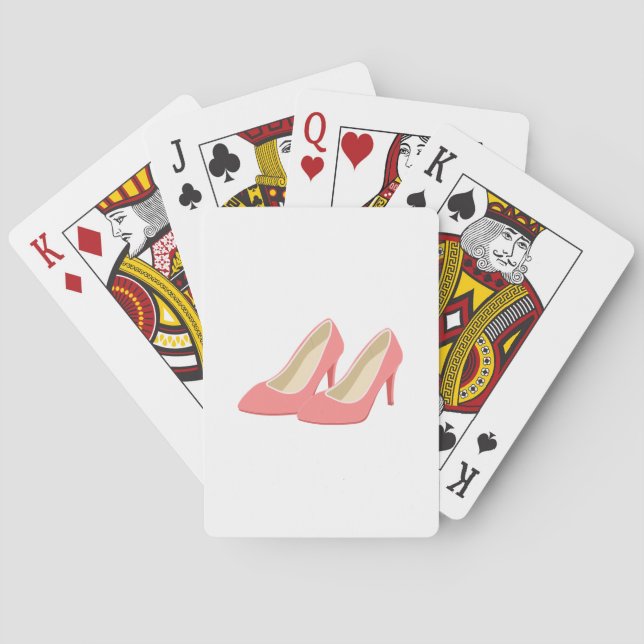 Retro 1950s Pink High Heels Playing Cards (Back)