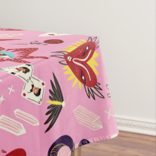 Retro 1950s Pop Art Pattern Kitschy Kitchen  Tablecloth