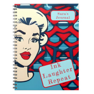 Retro 1950s Pop Art Personalised Funny Colourful Notebook