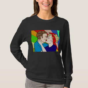 Retro 1950's Pop Art Style Couple Kissing T-Shirt