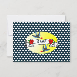 Retro 1950's Rockabilly Wedding RSVP Card