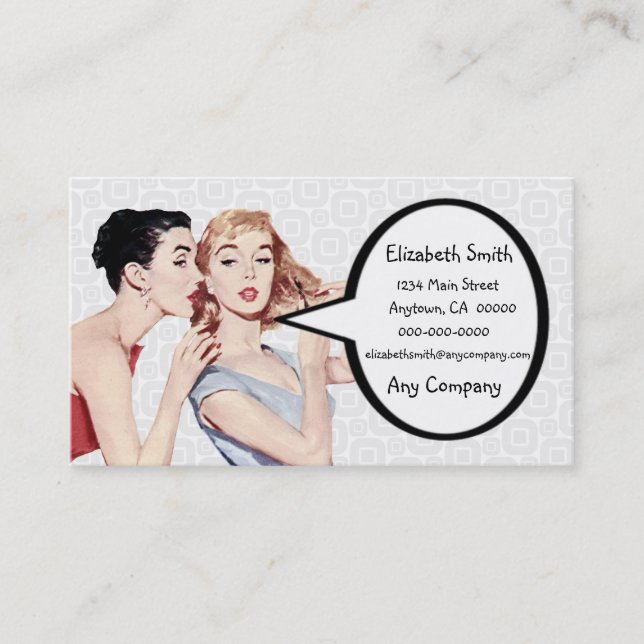 Retro 1950s Women Gossipers Business Card (Front)
