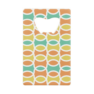 Retro 1960s Circles Ovals Orange Teal Gold