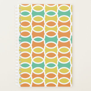 Retro 1960s Circles Ovals Orange Teal Gold Planner