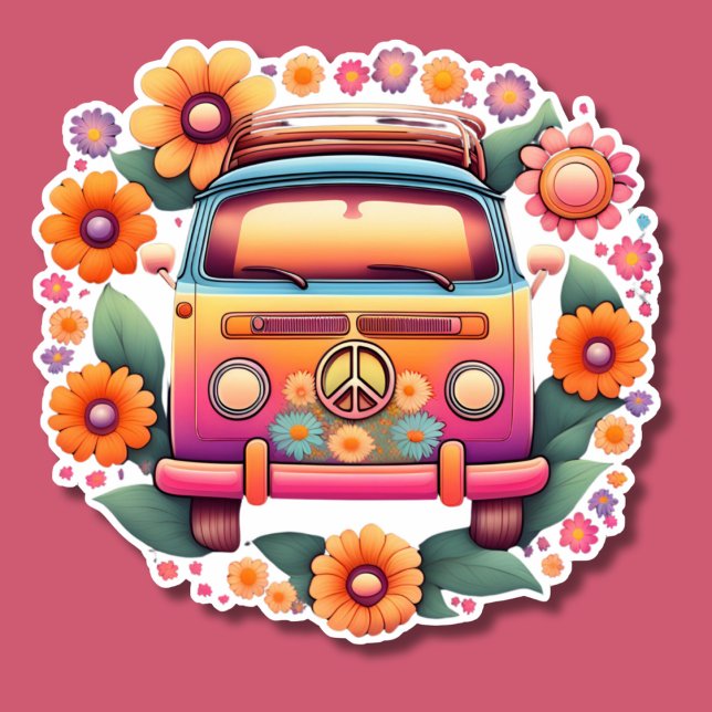 Retro 1960s Flower Bus Waterproof (Creator Uploaded)