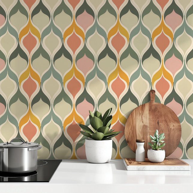Retro 1960s Geometric Peel & Stick Wallpaper (Creator Uploaded)