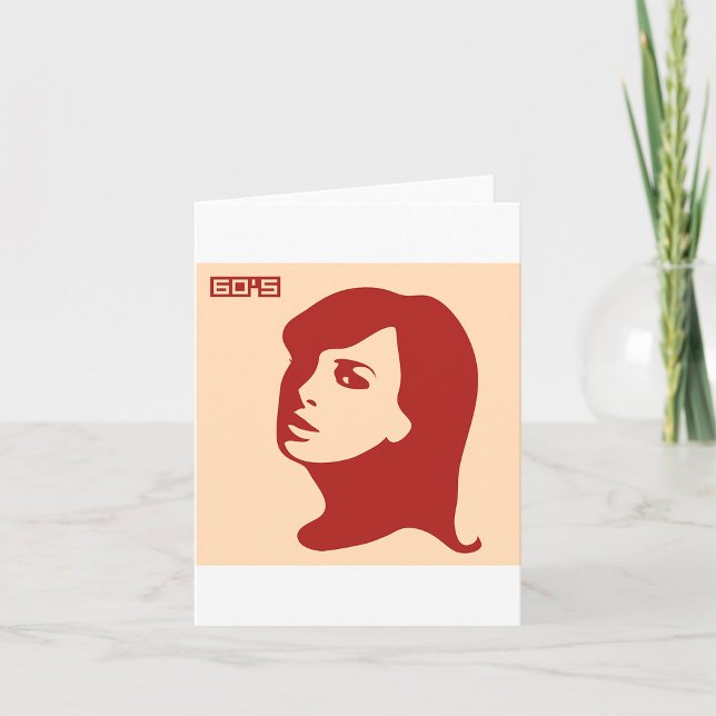 Retro 1960s Minimalist Woman Illustration Art Card (Creator Uploaded)