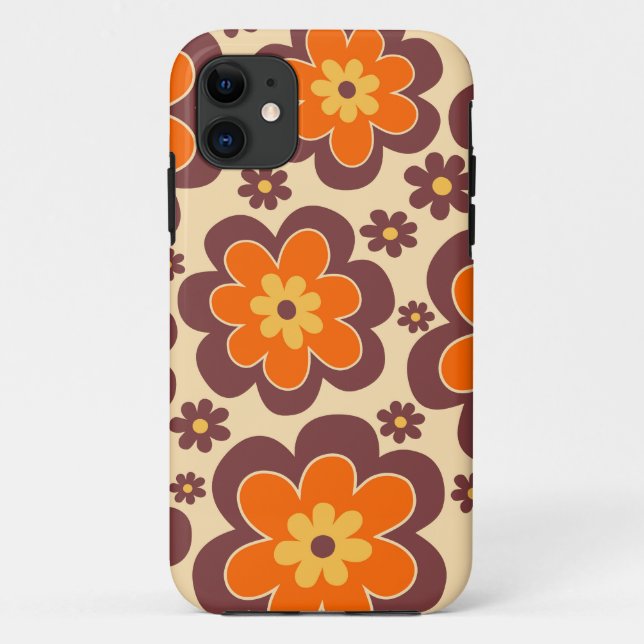 Retro 1960s Style Floral Pattern Case-Mate iPhone Case (Back)