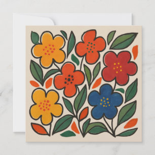 Retro 1960s Style Floral Pattern Invitation