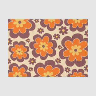 Retro 1960s Style Floral Pattern Tissue Paper