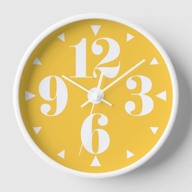 Retro 1960s Style Mid Century Modern Wall Clock (Front)