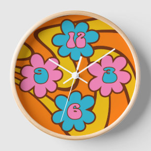 Retro 1960s Style Psychedelic Clock