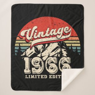 Retro 1966 Birthday Vintage Outdoorsy 60th Bday Sherpa Blanket