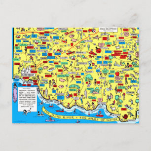 Retro 1966 Cincinnati, Ohio map postcard