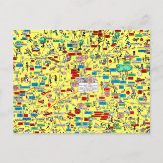 Retro 1966 Columbus, Ohio map postcard