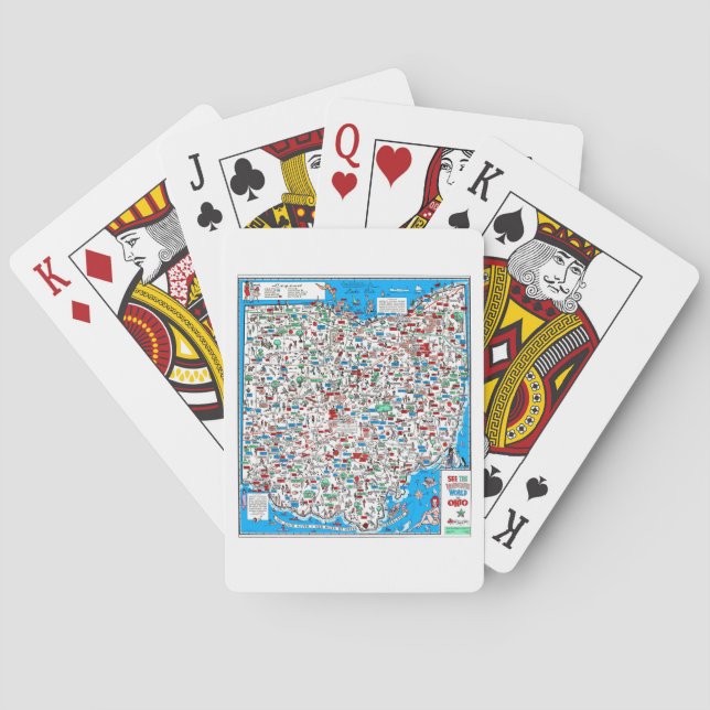 Retro 1966 Ohio map Playing Cards (Back)