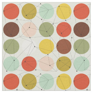 Retro 1970s circles pattern fabric