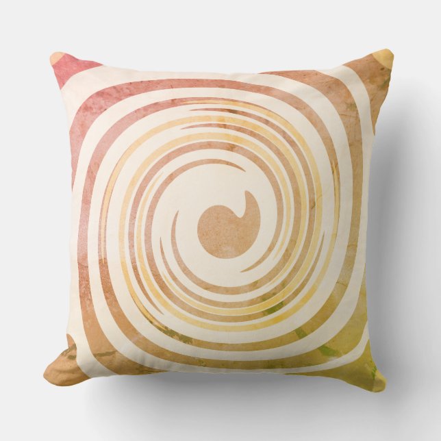 Retro 1970s Colours Swirl Throw Pillow (Front)